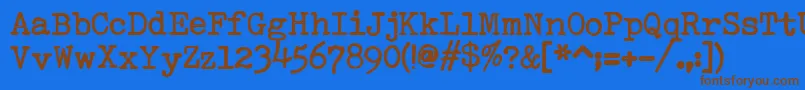 フォントSmithyxtHeavyV22 – 茶色の文字が青い背景にあります。