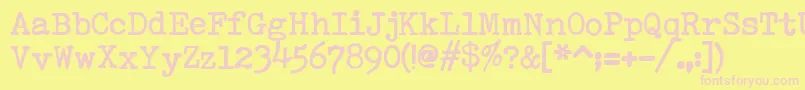 SmithyxtHeavyV22-fontti – vaaleanpunaiset fontit keltaisella taustalla