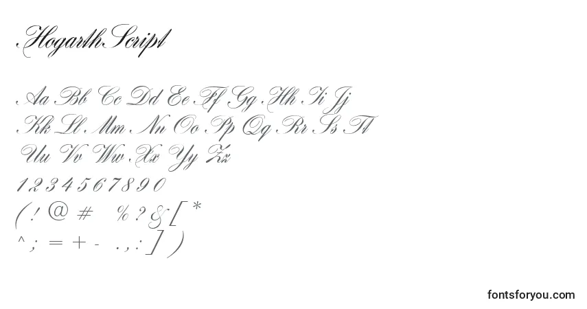 Schriftart HogarthScript – Alphabet, Zahlen, spezielle Symbole