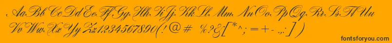 fuente HogarthScript – Fuentes Negras Sobre Fondo Naranja