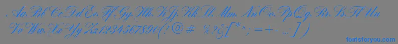 HogarthScript-Schriftart – Blaue Schriften auf grauem Hintergrund