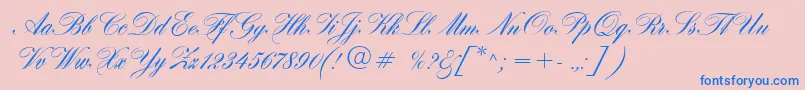 fuente HogarthScript – Fuentes Azules Sobre Fondo Rosa