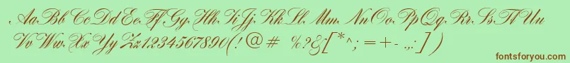 fuente HogarthScript – Fuentes Marrones Sobre Fondo Verde