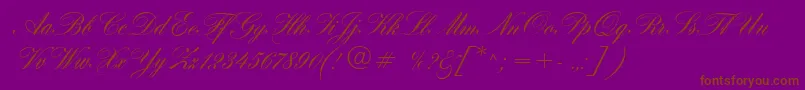 fuente HogarthScript – Fuentes Marrones Sobre Fondo Morado