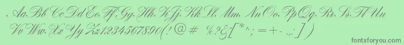 フォントHogarthScript – 緑の背景に灰色の文字