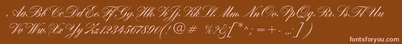 fuente HogarthScript – Fuentes Rosadas Sobre Fondo Marrón