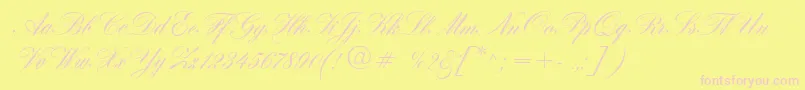 HogarthScript Font – Pink Fonts on Yellow Background