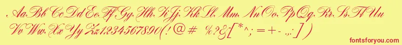 fuente HogarthScript – Fuentes Rojas Sobre Fondo Amarillo