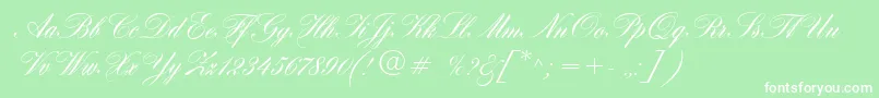 フォントHogarthScript – 緑の背景に白い文字