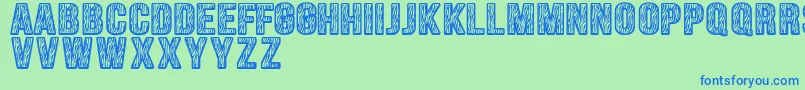 フォントZebraliner – 青い文字は緑の背景です。