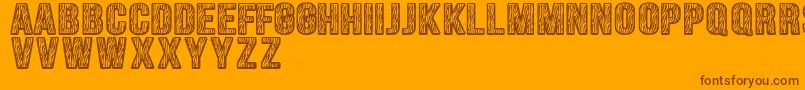 Zebraliner-Schriftart – Braune Schriften auf orangefarbenem Hintergrund