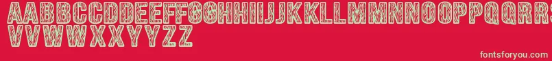 Zebraliner Font – Green Fonts on Red Background