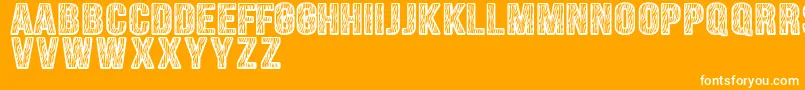 Zebraliner-Schriftart – Weiße Schriften auf orangefarbenem Hintergrund