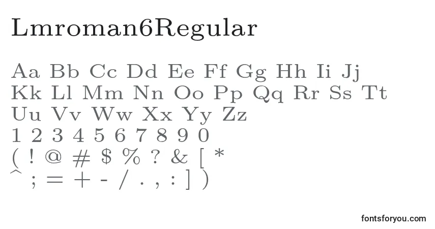 A fonte Lmroman6Regular – alfabeto, números, caracteres especiais