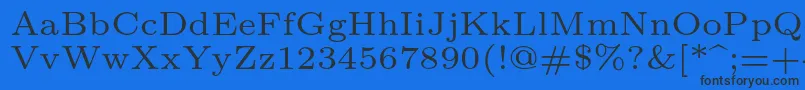 Шрифт Lmroman6Regular – чёрные шрифты на синем фоне