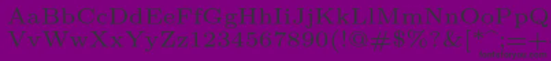Fonte Lmroman6Regular – fontes pretas em um fundo violeta