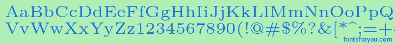 Lmroman6Regular Font – Blue Fonts on Green Background