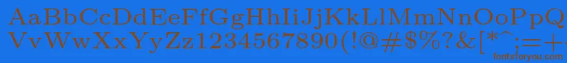 Police Lmroman6Regular – polices brunes sur fond bleu