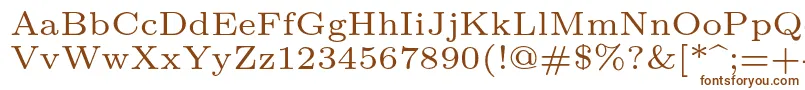 Lmroman6Regular-fontti – ruskeat fontit valkoisella taustalla