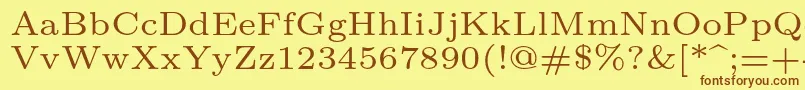 Lmroman6Regular Font – Brown Fonts on Yellow Background