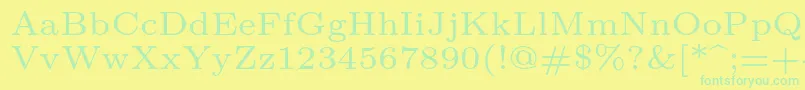 Lmroman6Regular Font – Green Fonts on Yellow Background