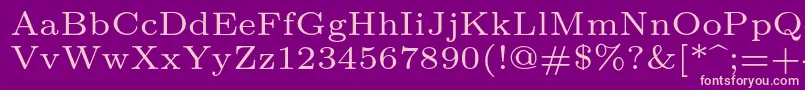 More about Lmroman6Regular Font Lmroman6Regular Font – Pink Fonts on Purple Background