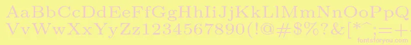 フォントLmroman6Regular – ピンクのフォント、黄色の背景