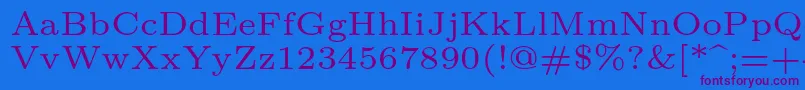 Lmroman6Regular Font – Purple Fonts on Blue Background