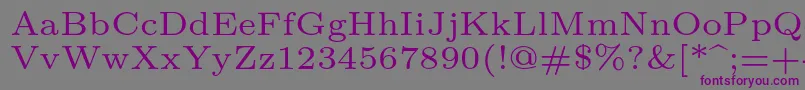 フォントLmroman6Regular – 紫色のフォント、灰色の背景