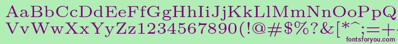 Lmroman6Regular Font – Purple Fonts on Green Background