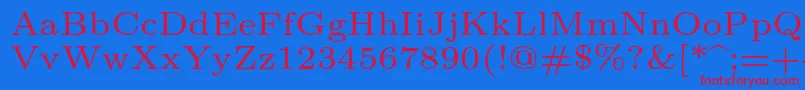 Шрифт Lmroman6Regular – красные шрифты на синем фоне