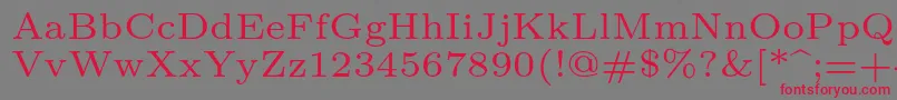 More about Lmroman6Regular Font Lmroman6Regular Font – Red Fonts on Gray Background