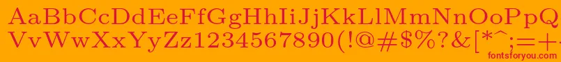 Lmroman6Regular Font – Red Fonts on Orange Background