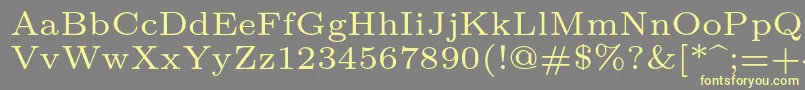 Lmroman6Regular-fontti – keltaiset fontit harmaalla taustalla