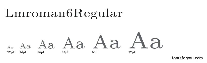 Размеры шрифта Lmroman6Regular