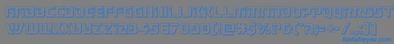 フォントLegiosabina3D – 灰色の背景に青い文字