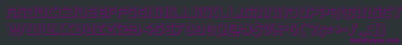 Czcionka Legiosabina3D – fioletowe czcionki na czarnym tle