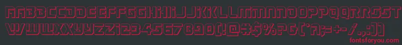 Legiosabina3D-Schriftart – Rote Schriften auf schwarzem Hintergrund