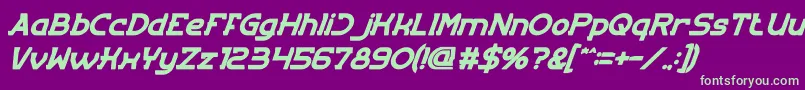 EntranceItalicBold Font – Green Fonts on Purple Background