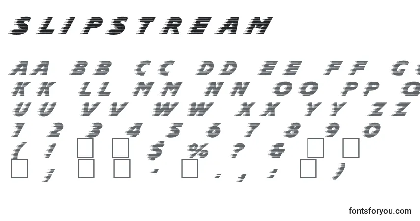 Schriftart Slipstream – Alphabet, Zahlen, spezielle Symbole