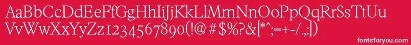 フォントFranciscoserialXlightRegular – 赤い背景に白い文字