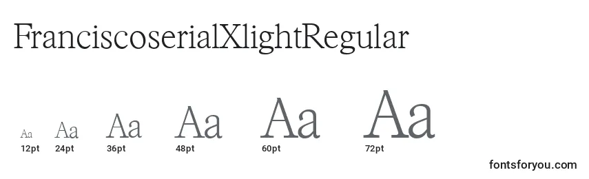 Размеры шрифта FranciscoserialXlightRegular