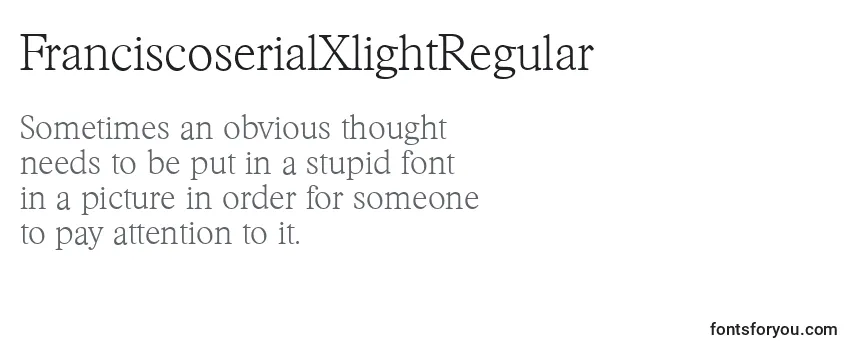 Review of the FranciscoserialXlightRegular Font