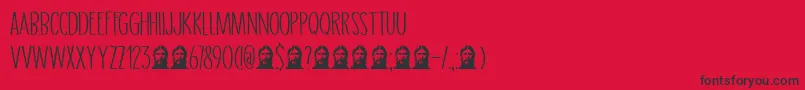 DkGrigory Font – Black Fonts on Red Background