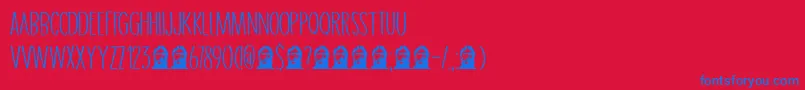 DkGrigory Font – Blue Fonts on Red Background
