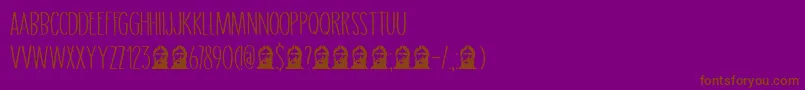 DkGrigory-fontti – ruskeat fontit violetilla taustalla