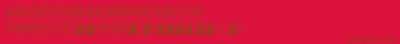 DkGrigory-Schriftart – Braune Schriften auf rotem Hintergrund