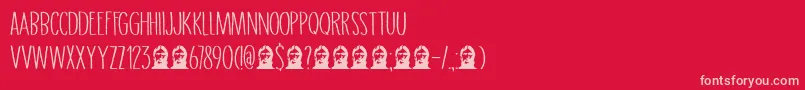 DkGrigory-Schriftart – Rosa Schriften auf rotem Hintergrund