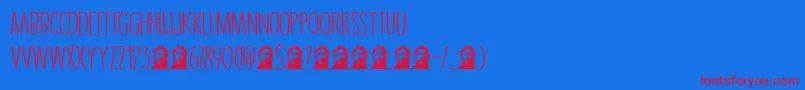 DkGrigory Font – Red Fonts on Blue Background