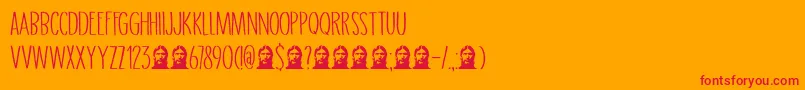 DkGrigory Font – Red Fonts on Orange Background